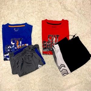 Boy T-shirts and shorts sets.